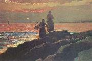 Winslow Homer Sunset, Saco Bay Norge oil painting reproduction